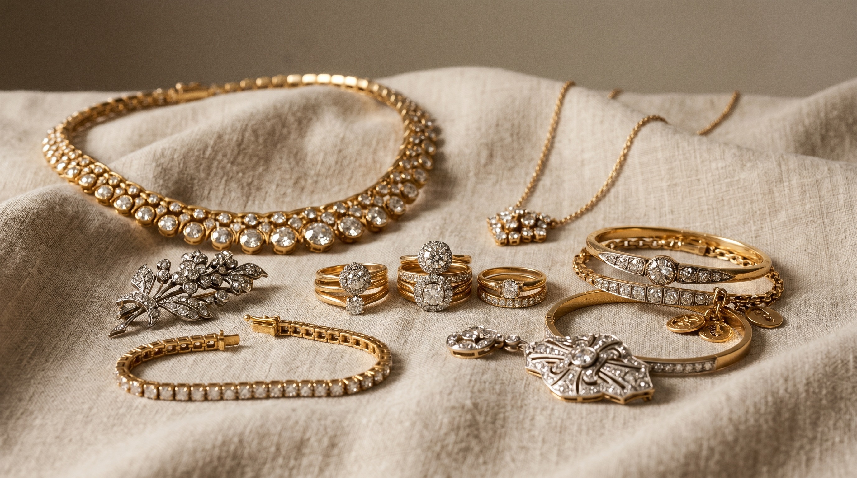 Inherited collection of fine gold and diamond designer jewellery — Mozeris Fine Antiques