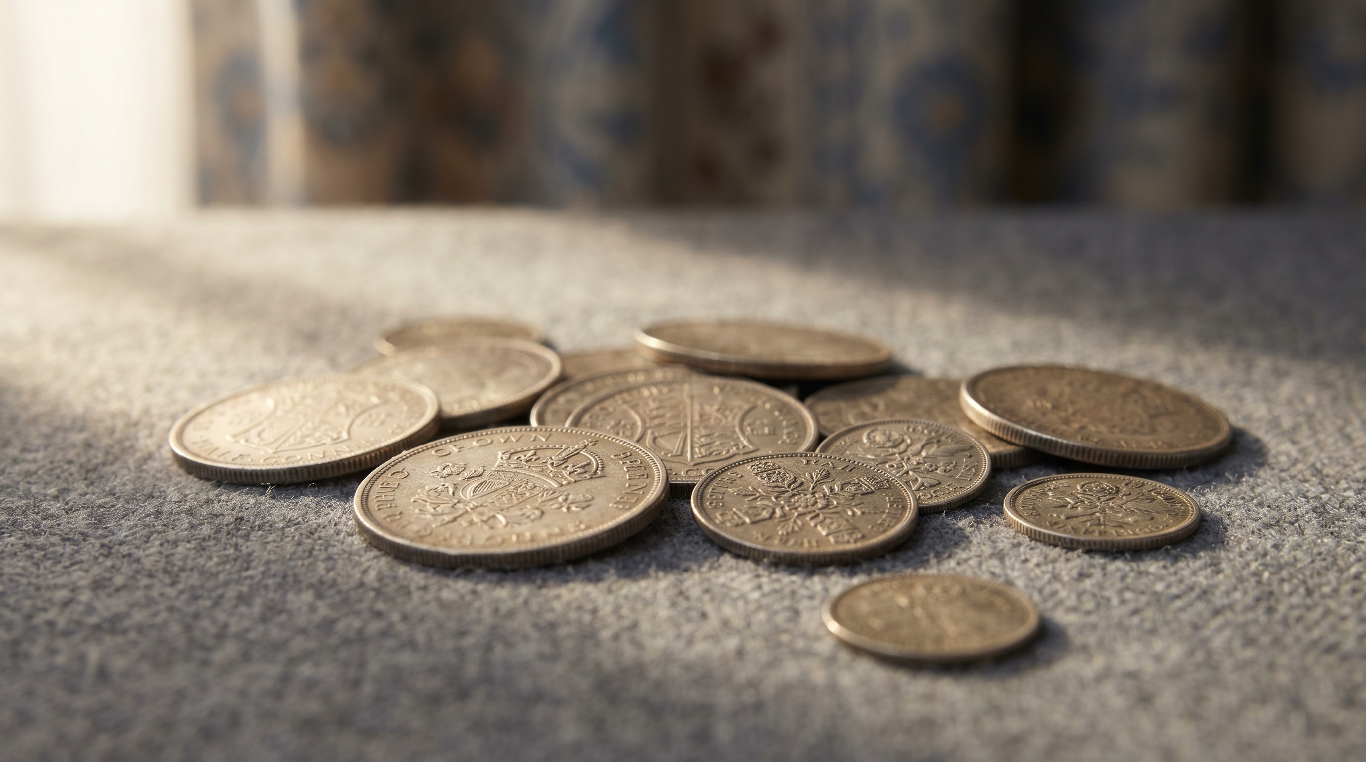 A spread of antique sterling silver British coins