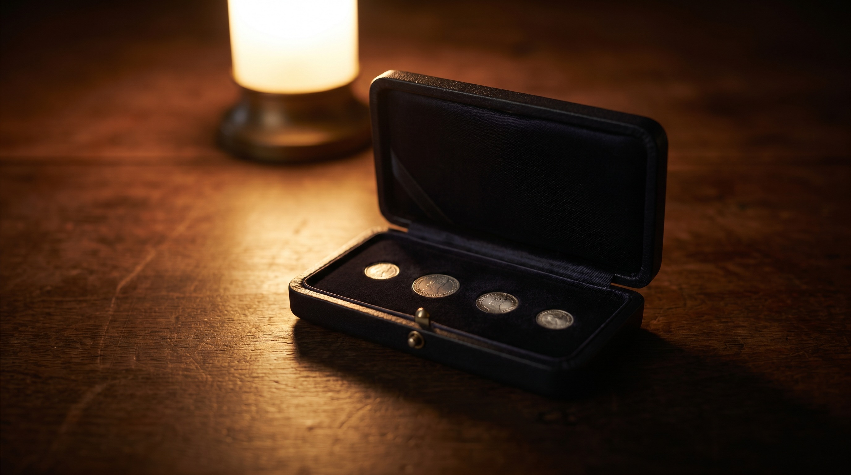 Maundy coins in a fitted presentation case