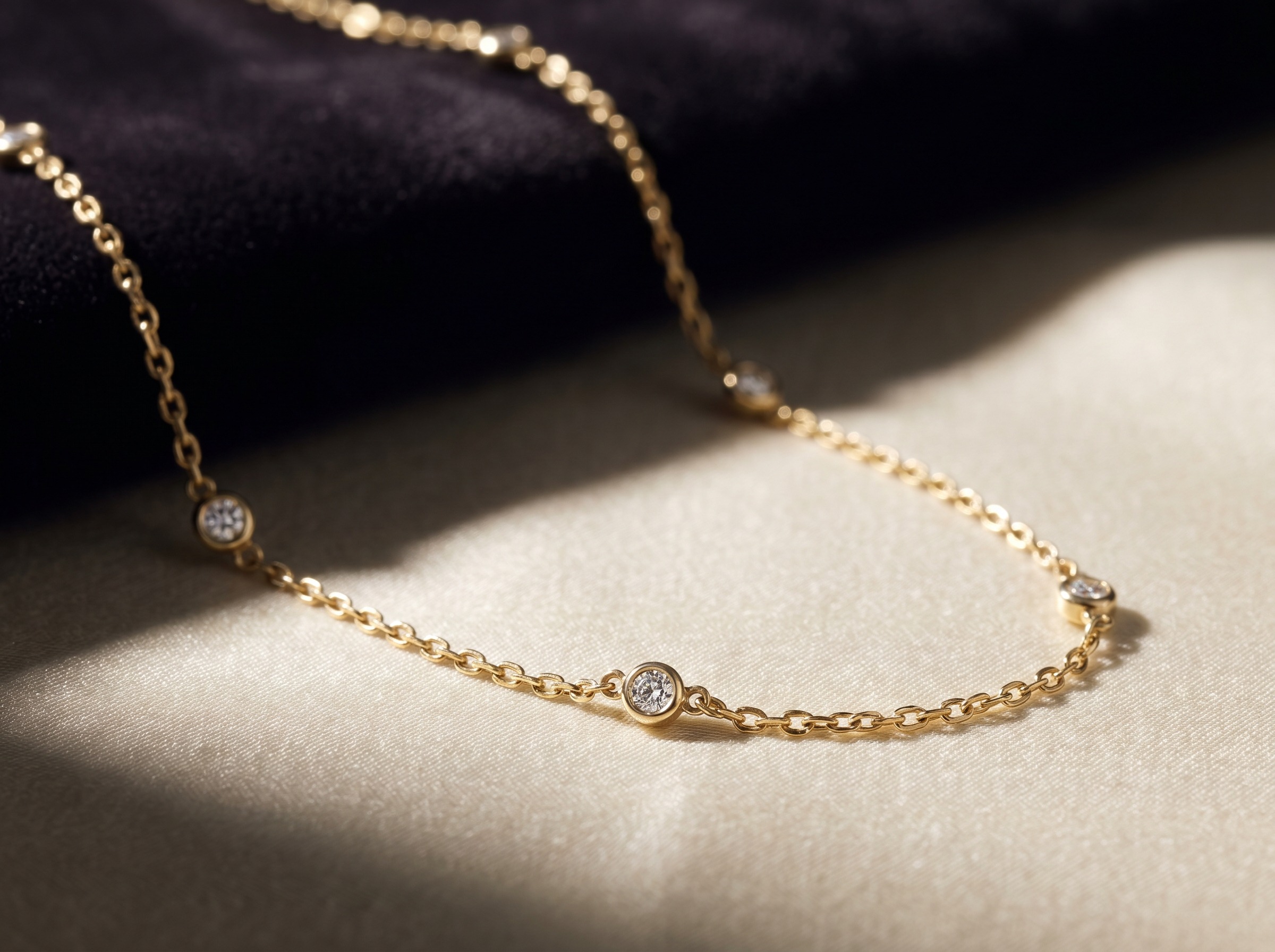 Elsa Peretti Diamonds by the Yard — fine gold chain with spaced diamonds