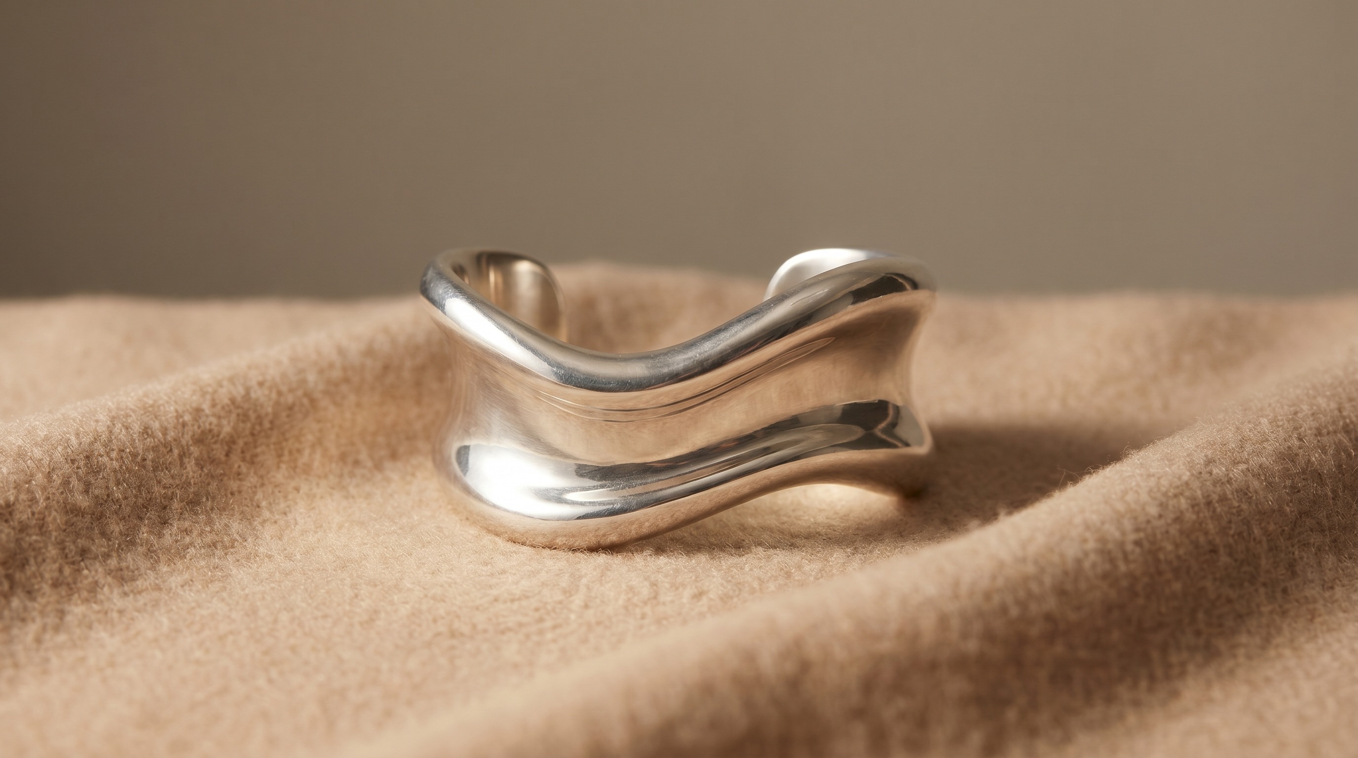 Tiffany Elsa Peretti Bone cuff — wide sculptural sterling silver cuff with organic curves