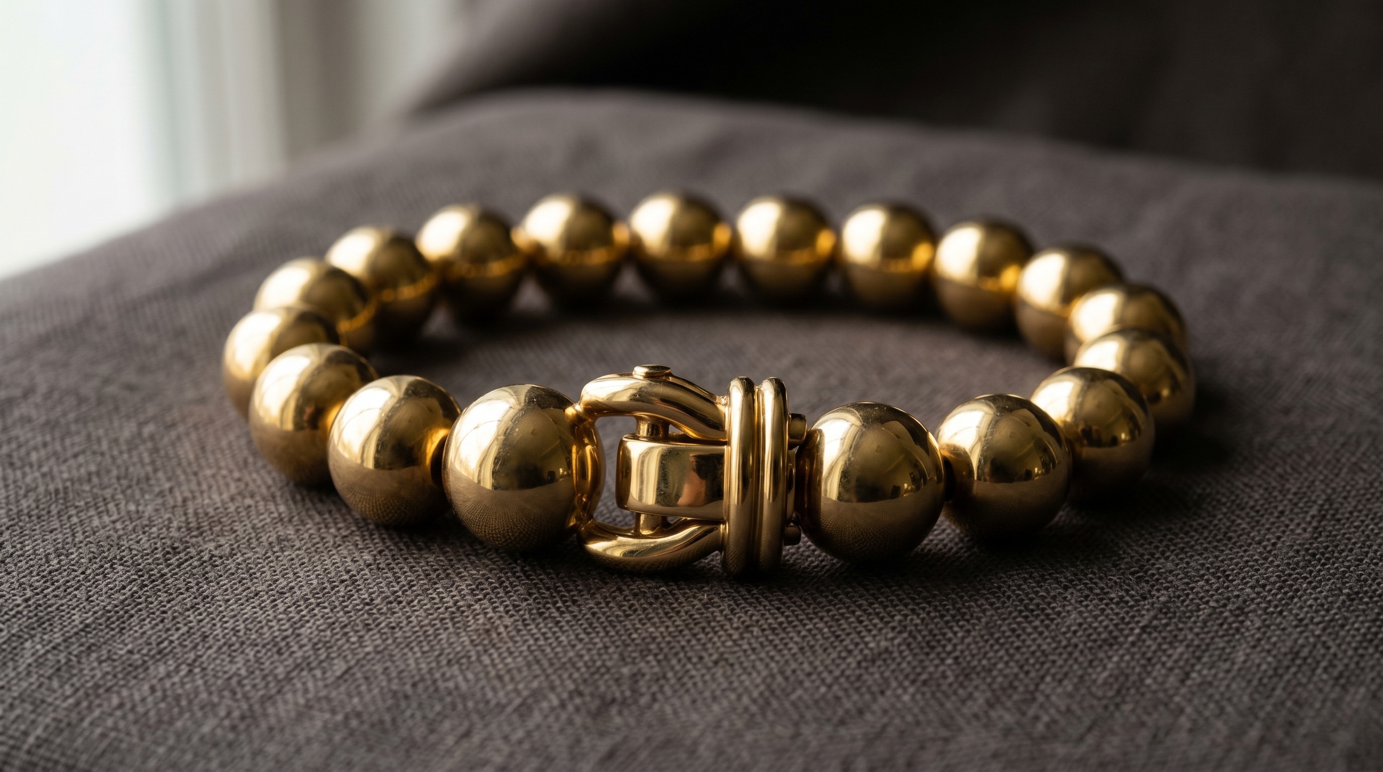 Tiffany HardWear-style bold gold graduated ball-link bracelet