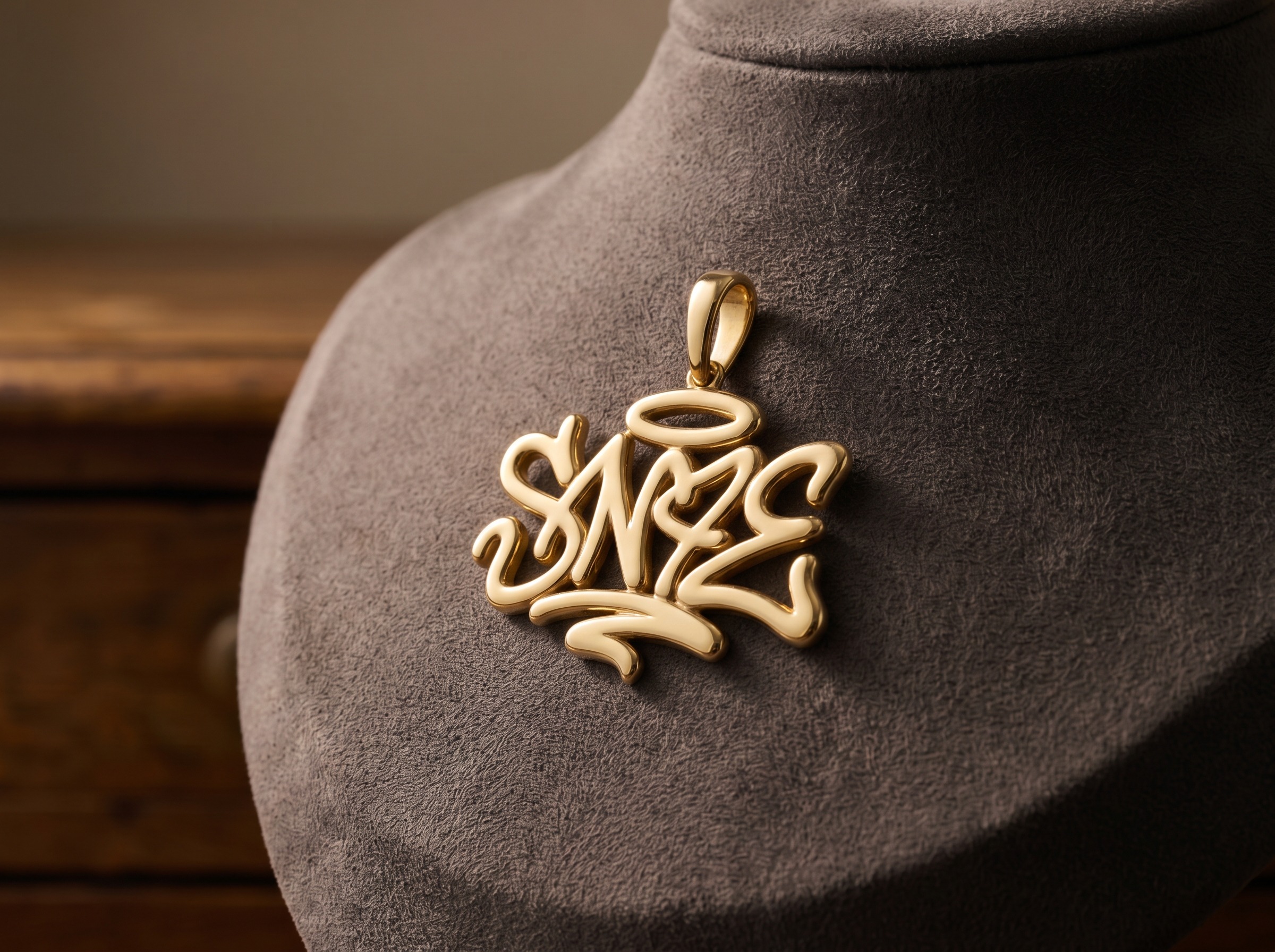 Paloma Picasso Graffiti scribble pendant for Tiffany in gold