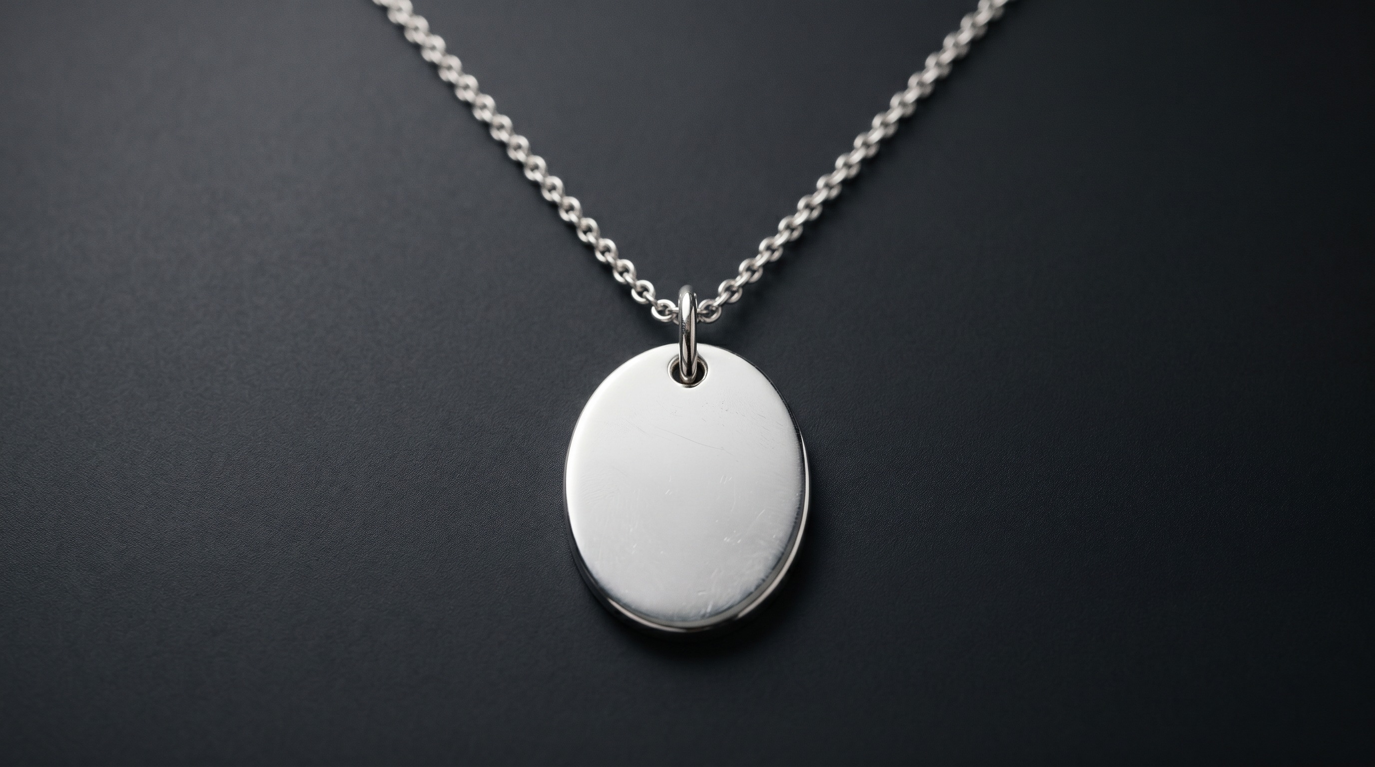 Return to Tiffany silver oval tag pendant necklace
