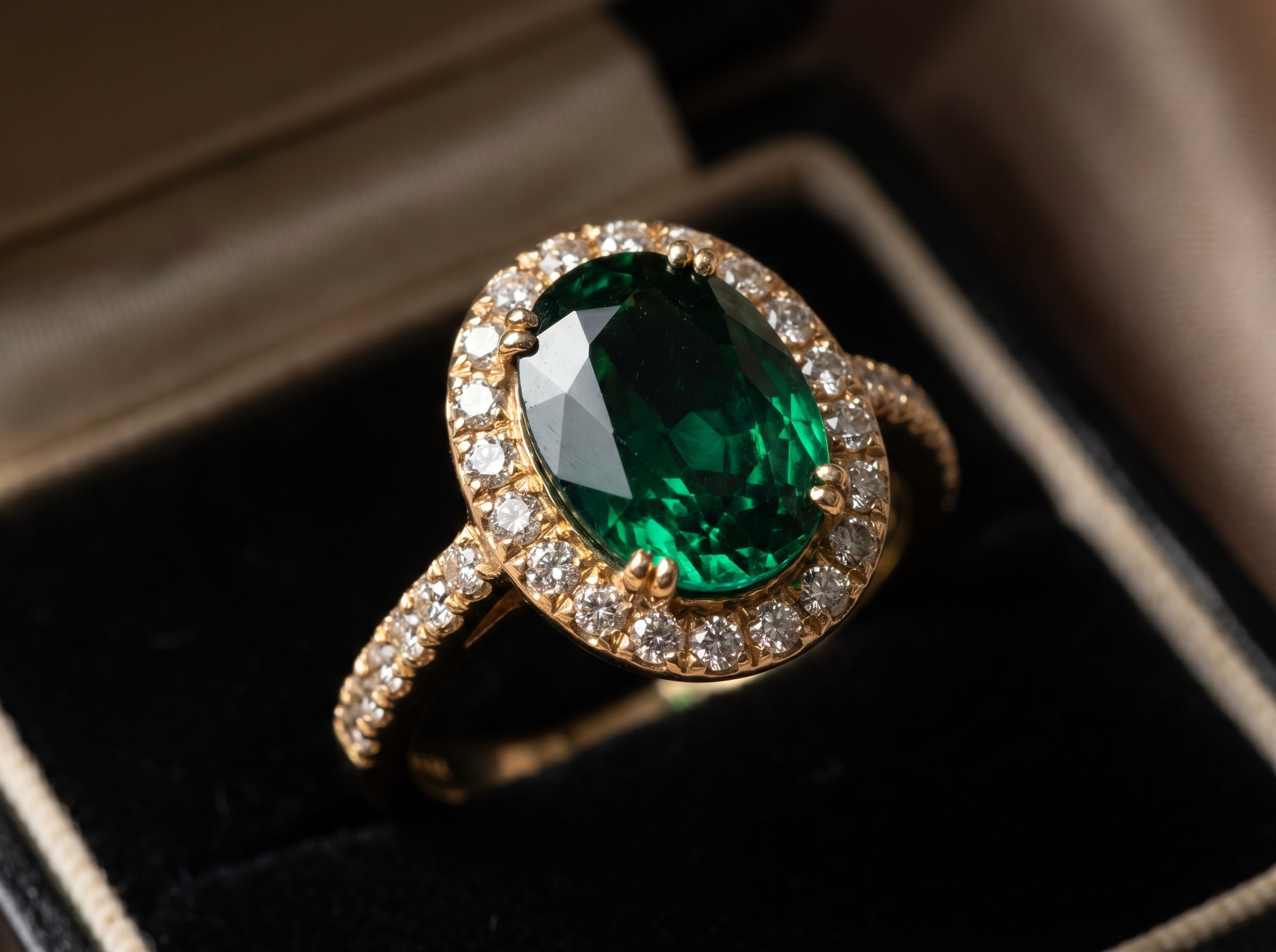 Schlumberger gold cocktail ring set with a large coloured gemstone and diamonds