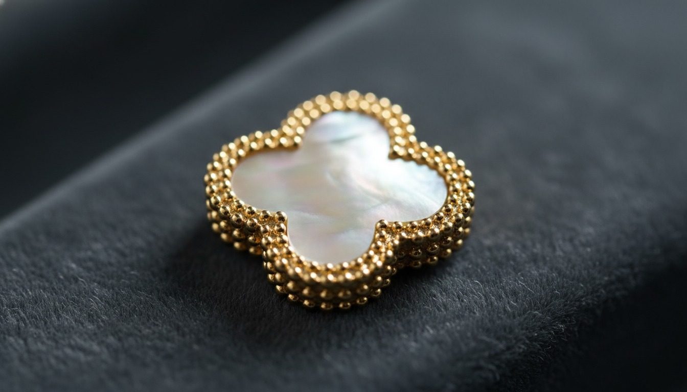 Close-up of a Van Cleef Alhambra clover motif