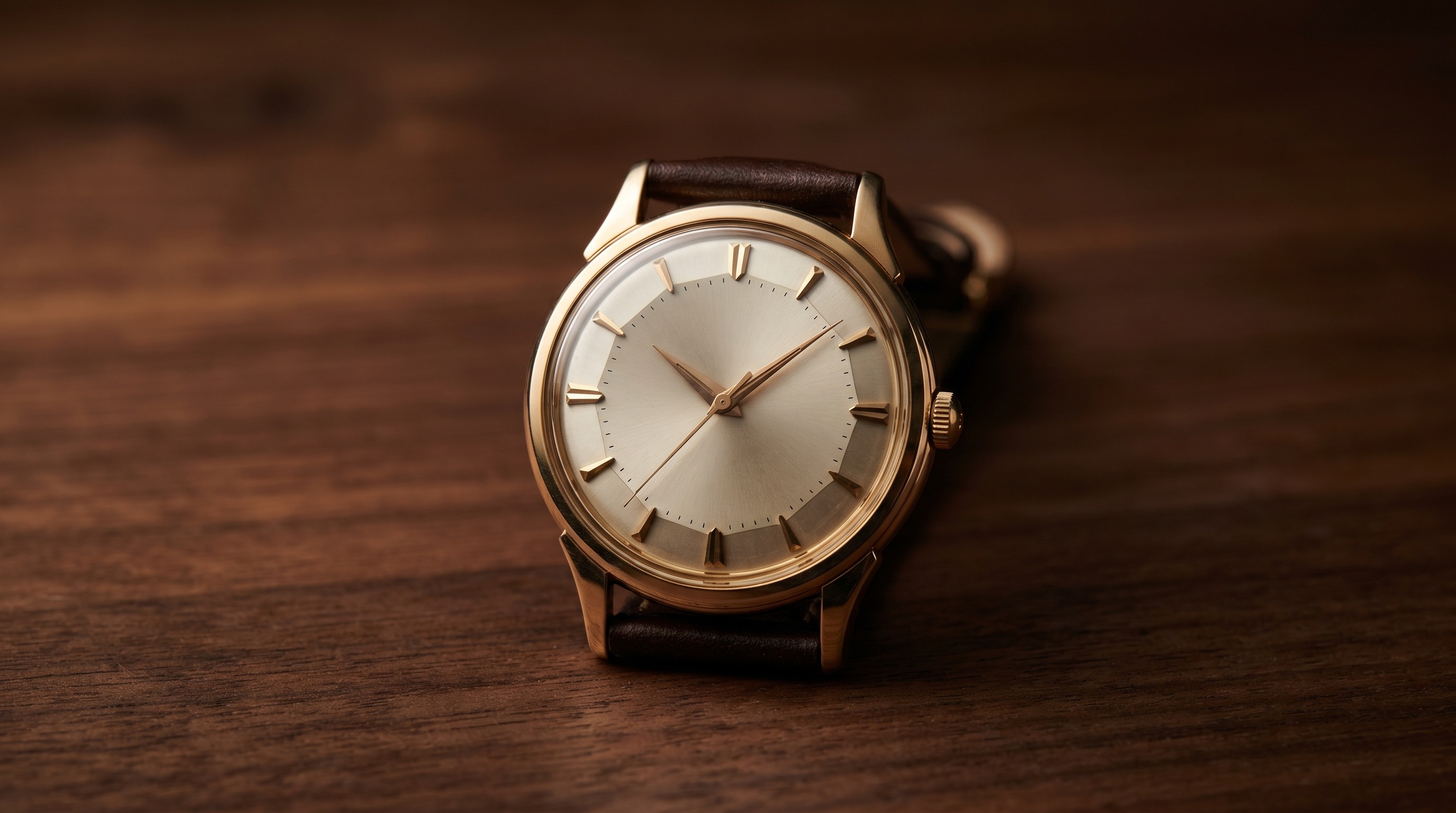 Vintage 18ct gold automatic dress watch with pie-pan dial — Mozeris Fine Antiques