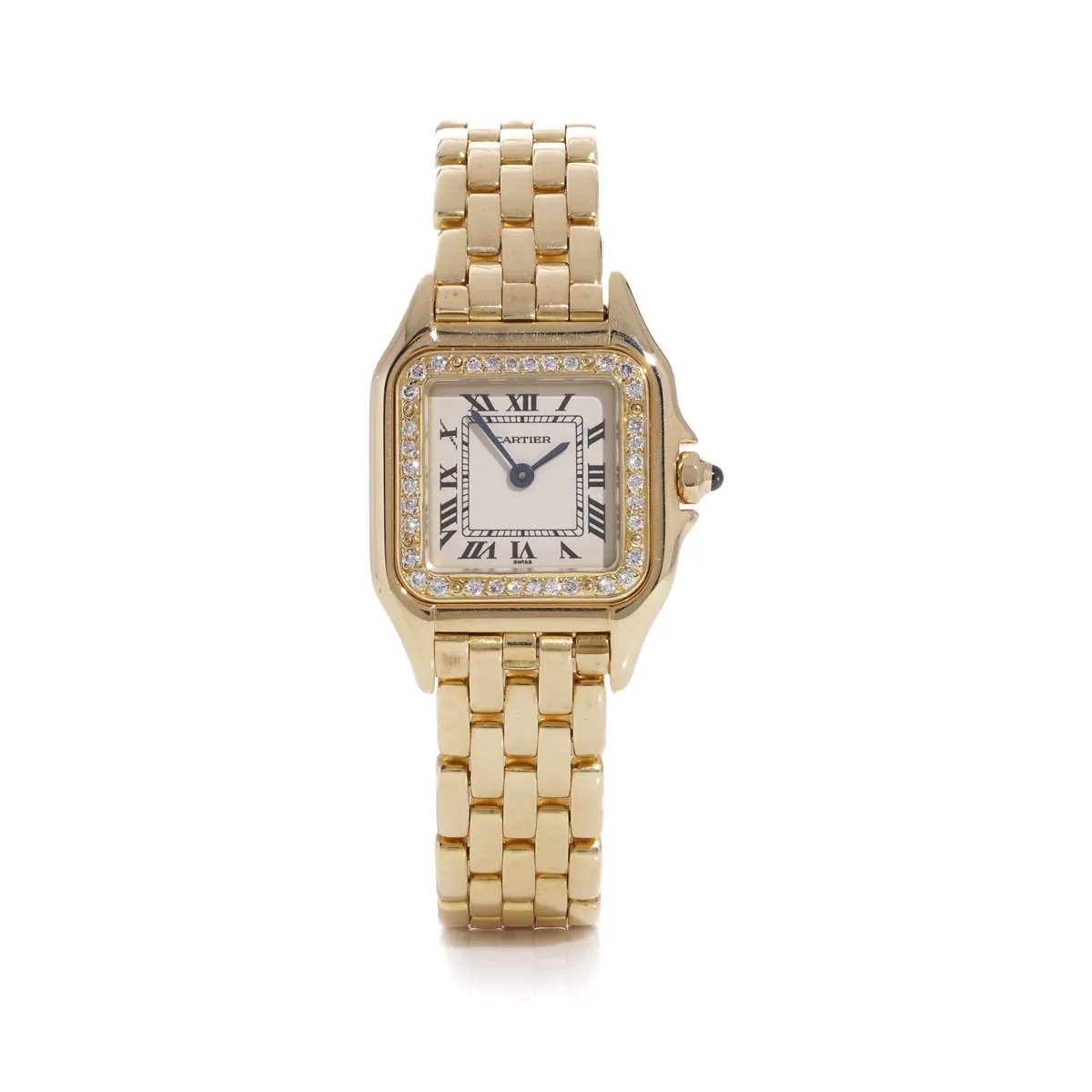 Cartier Panthere 18KT yellow gold ladies quartz watch with diamond bezel