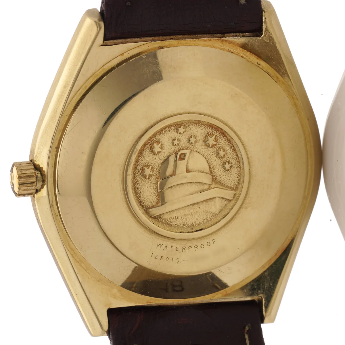 Omega Constellation caseback with the observatory medallion