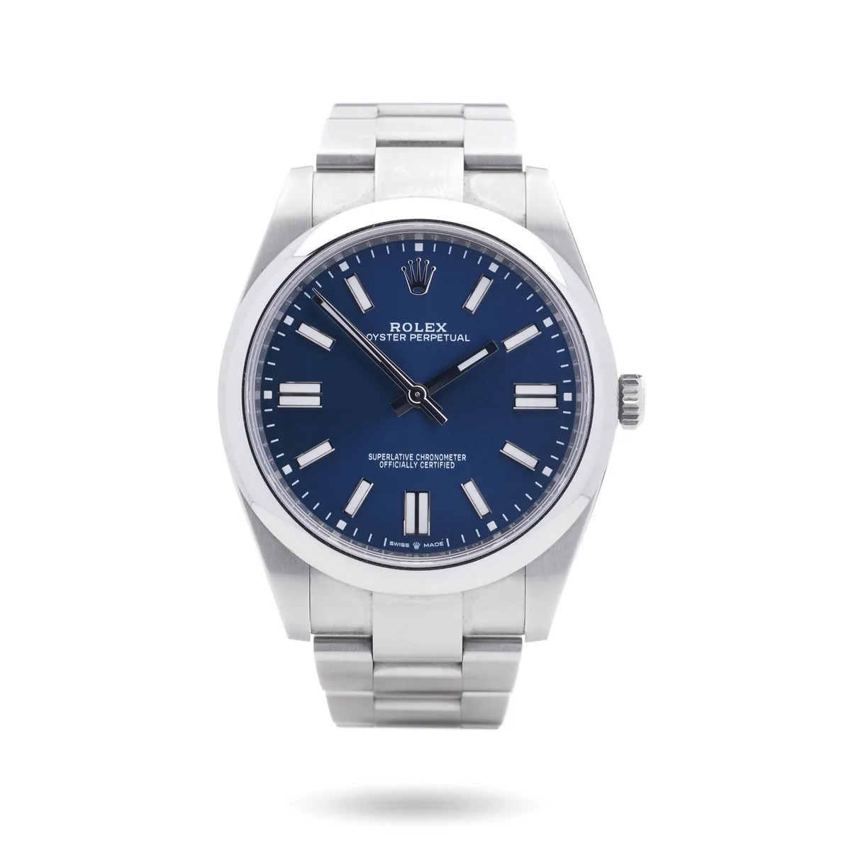 Rolex Oyster Perpetual 41 ref. 124300 with blue dial, bought by Mozeris Fine Antiques